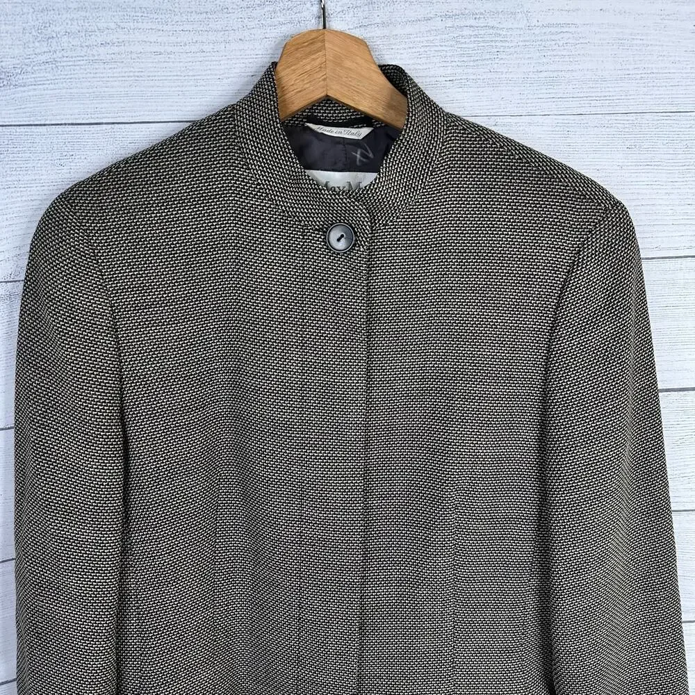 Max Mara Womens size 6 Tweed Virgin Wool Button Front Evening Jacket Italy - Picture 3 of 11